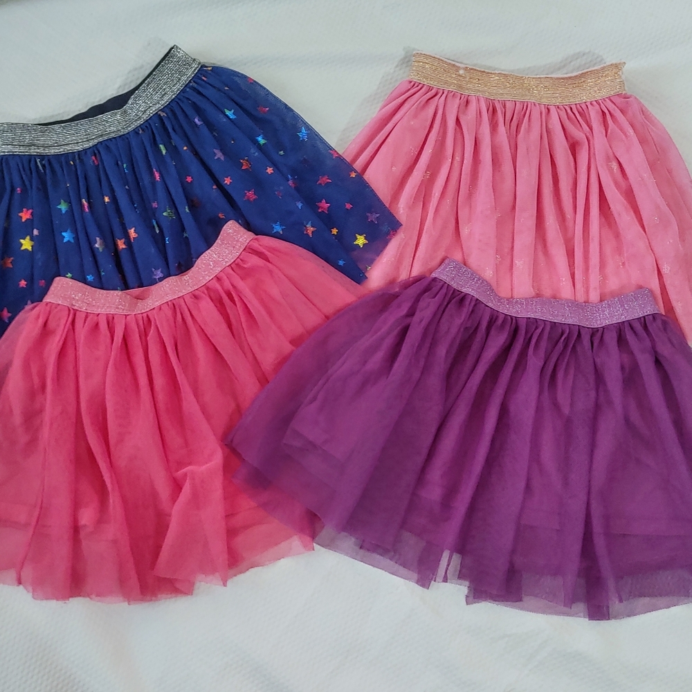 Bundle of 4 Layered Tulle Tutu Skirts - Size 4